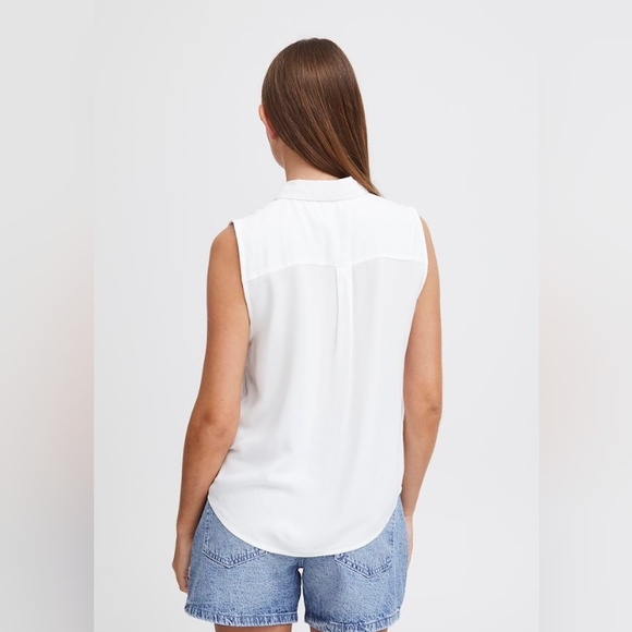 ICHI Ihmain Sleeveless Collared Top Shirt Blouse M - Picture 3 of 16